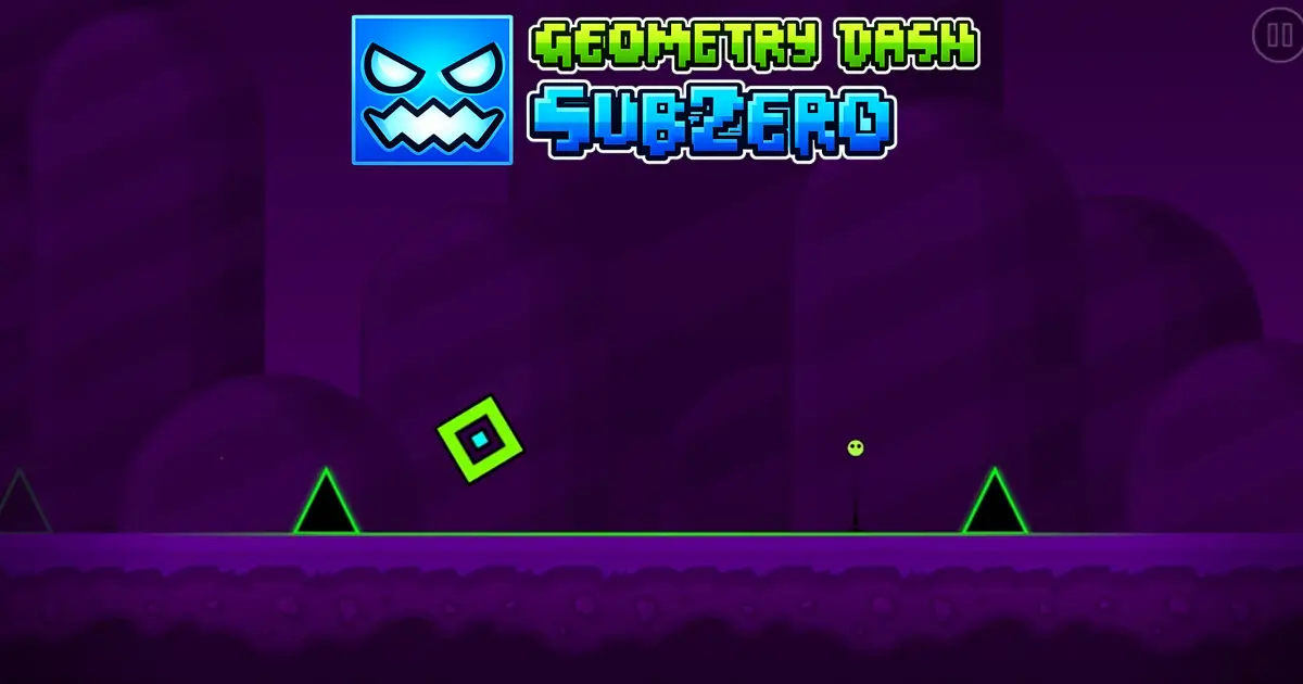 Play Geometry Dash World online with colorful rhythm platform levels and geometric obstacles