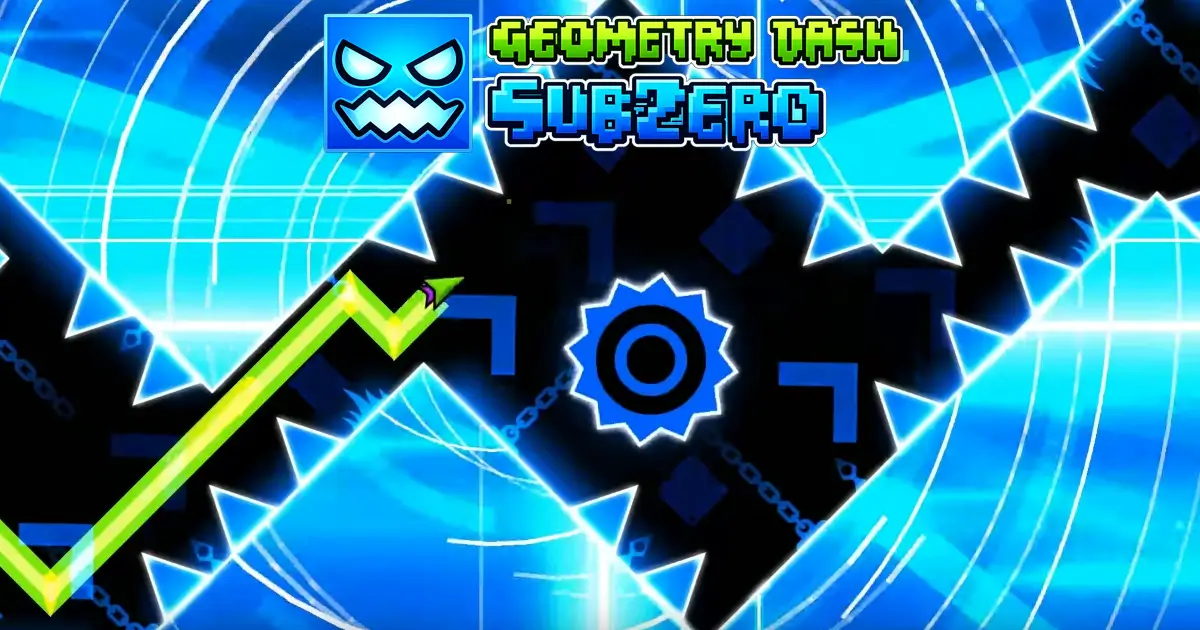 Geometry Dash Wave online gameplay with sharp zigzag movement and obstacle corridors
